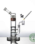 THC base with arc mouthpiece, wooden ring and dab tool kit.